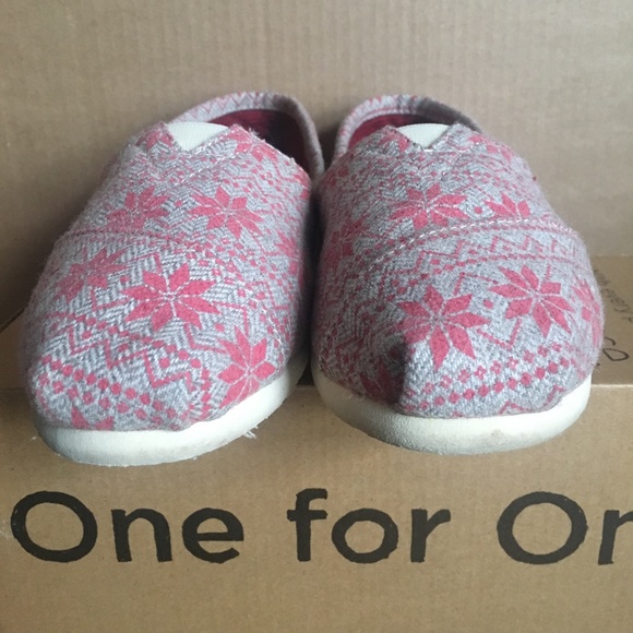 Toms Red Oatmeal Snowflake Women's Classics - Picture 6 of 7